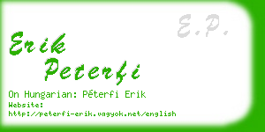 erik peterfi business card